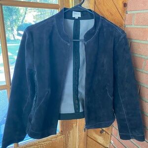Armani Collezioni Women's Black Suede Blazer